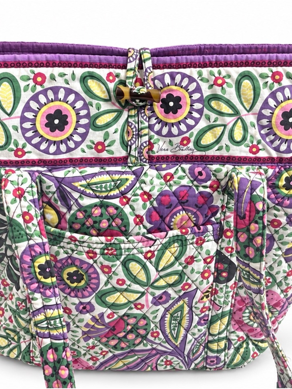Vera Bradley Floral Viva La Vera Side Quilted cotton Retired XL Tote
